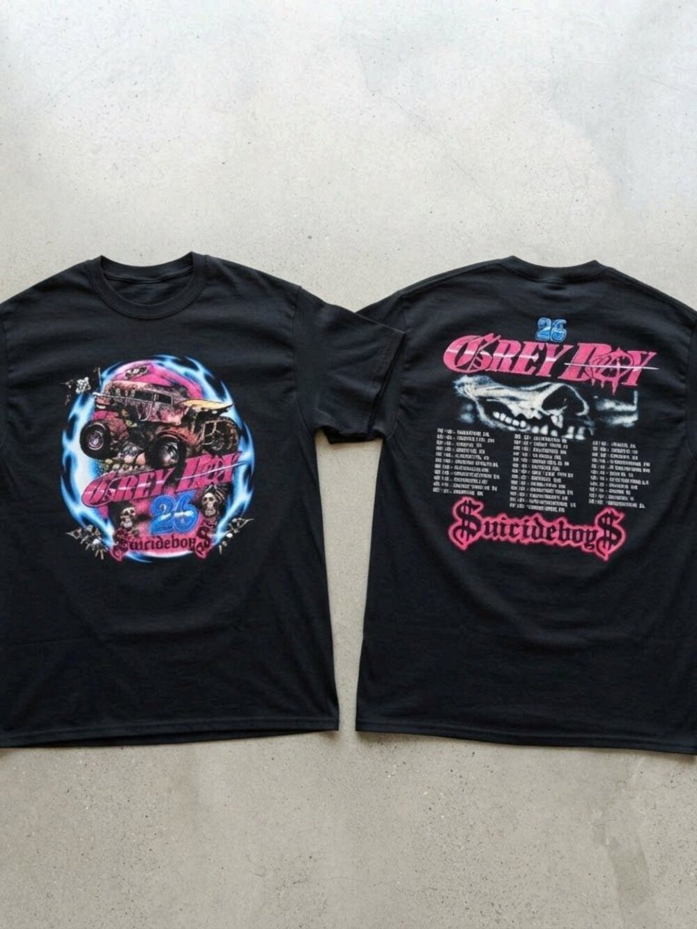 $uicideboy$ Greyday Tour 2026 Monster Truck Black T-Shirt S-4XL